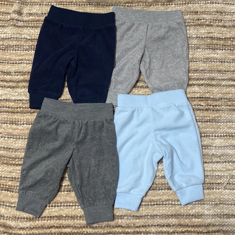 Simple Joys by Carters Baby Boy Fleece Pull On Pants Variety Bundle 4 Pack 0-3 m